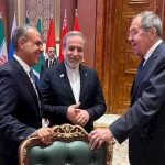 وزير الخارجية يقوم بلقاء حواري مع نظيريه الروسي والإيراني لبحث التطورات السياسية في المنطقة وتأثيرها