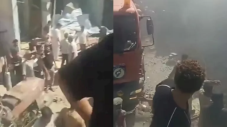 انفجار بطارية يُشعل حريقًا بمحل تجاري في سوريا ويُسفر عن وفاة و6 جرحى (فيديو)