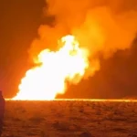 بسبب عمل تخريبي.. حريق في خط غاز بين ‏الشولا ودير الزور بسوريا