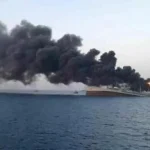 الخامسة خلال أسبوعين.. حريق في سفينة تجارية بالبحر الأسود