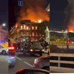 حريق يلتهم قصرًا تاريخيًا في مدينة سان بطرسبرج الروسية